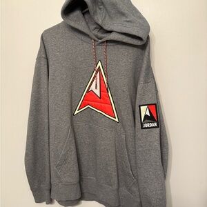 Jordan Gray Hoodie with Red Accents
